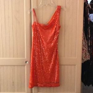 Unique Orange Cocktail Dress